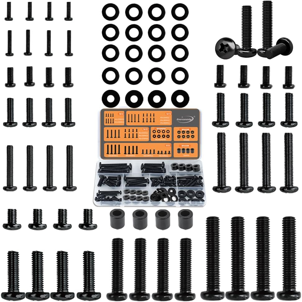Universal TV Mounting Hardware Kit | M4/M5/M6/M8 Screws & Spacers | VESA-Compatible for TVs & Monitors Up to 80" | Organized & Labeled for Quick Installation