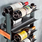 Wine Enthusiast Vino Galerie Leaning Ladder Wine Rack – 37-Bottle Wall Mounted Wine Storage Display – Mango Wood & Metal Bar Cabinet Wine Shelf – Modern Kitchen Dining Room Decor Organizer Furniture