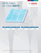BOSCH 6007C HEPA Cabin Air Filter - Compatible with Select Infiniti QX56; Nissan Armada, Titan
