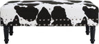 HomeStock Urban Upmarket Faux Cowhide Bench with Nailheads, Bold Statement Piece with Nailhead Trim, Additional Seating, 40" L x 17" W x 17" H in Plush Faux Velvet Fabric