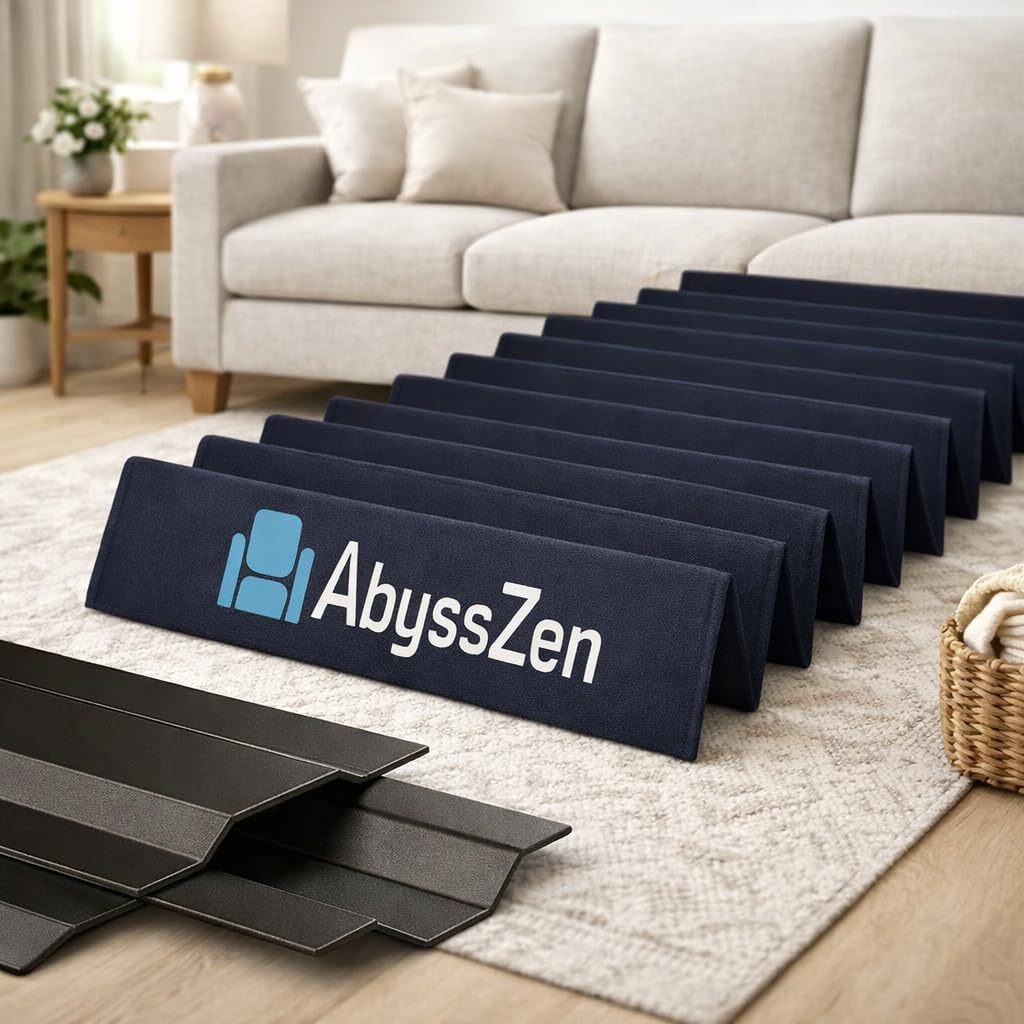 Iron Couch Cushion Support Board-21.5x70" Ultra-Thin Heavy-Duty Steel | Stronger to Fix Sagging Couch Support, Invisible&Lasting Than Wooden Sofa Supports，Adjustable Foldable for 2–3 Seater Couches