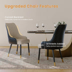 POVISON PU Dining Chairs Set of 2, 38" Faux Leather Upholstered Bar Chairs with Metal Legs, Modern High-Back Side Chairs for Living Room, Pub, Coffee, Home, and Kitchen (Black)