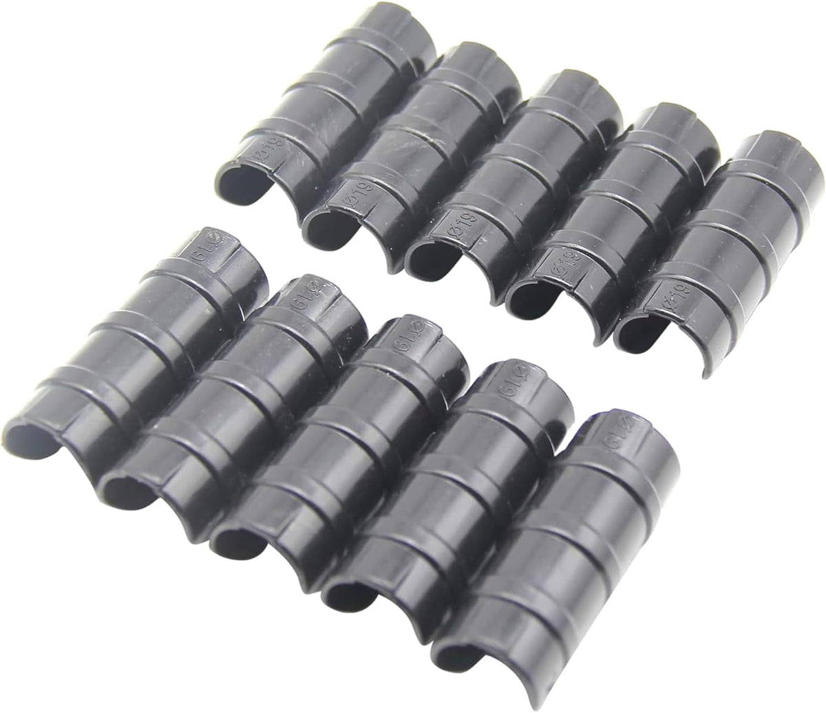 Garden Buildings Tube Clip 0.75 inch Black Greenhouse Clips Greenhouse Frame Pipe Tube Film Clip Connector Kit Pack of 10, Can Clamping Something outer diameter of 0.75-0.79in