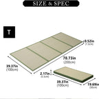 EMOOR Japanese Tatami Mat Twin Natural Rush Grass (Undyed), Foldable Igusa Mattress Floor Sleeping Japanese Futon Mattress Meditation Yoga Zen