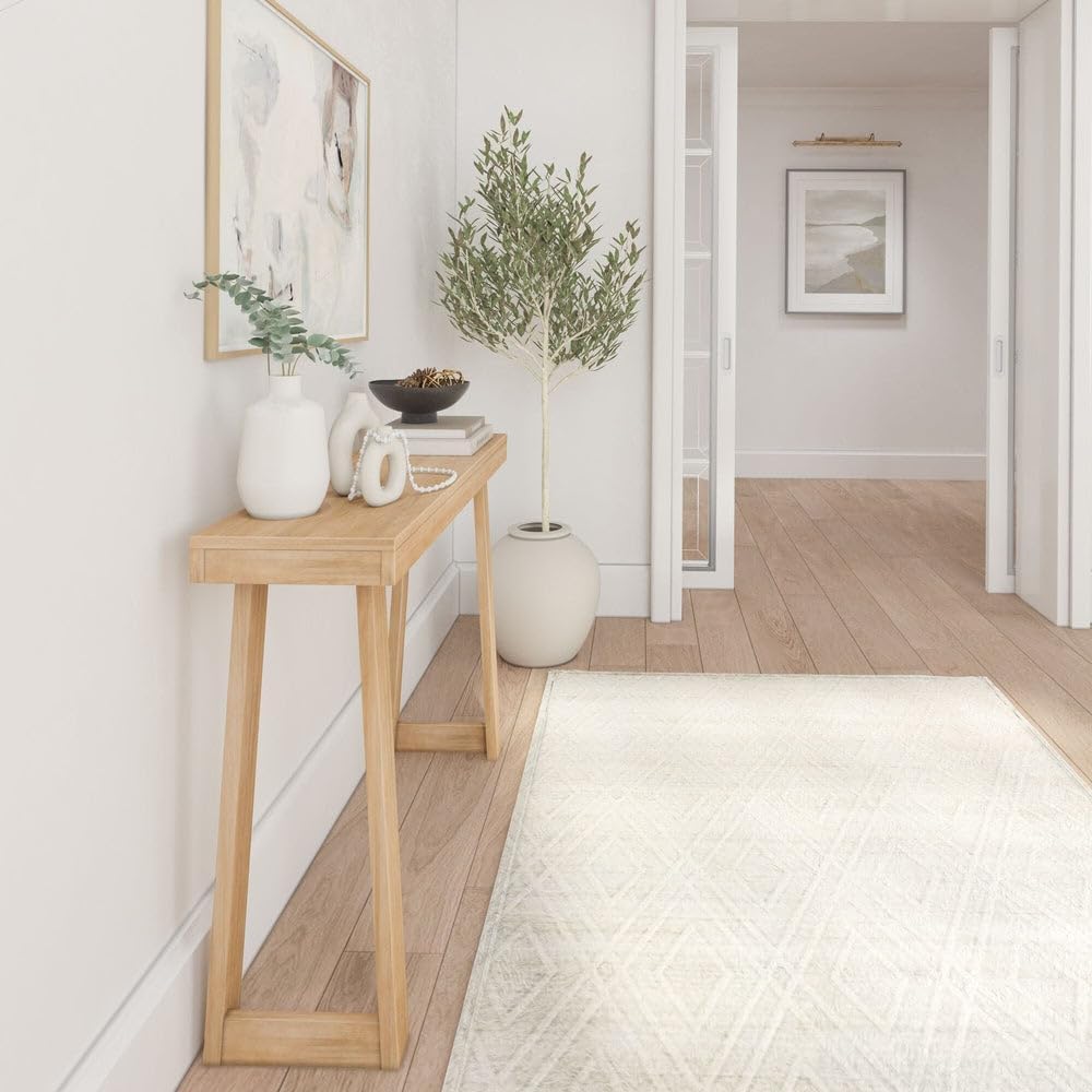 Plank+Beam Classic Console Table, 46 Inch, Blonde | Non-Toxic Finishes, Versatile Design, Elegant Details, Easy Assembly, Quick Setup, Solid Wood