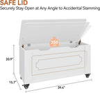 IDEALHOUSE Storage Chest, 39.4" Storage Bench Wooden Storage Trunk, White | Supports 350 lbs ＆ Safety Hinges, Lift-Top Entryway Bench, Shoe Bench for Entryway, Bedroom, Living Room, Modern Style