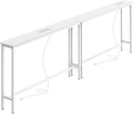 SUPERJARE 78.8 inch Narrow Behind Couch Table with 2 Charging Stations | 2 AC Outlets with USB-C Ports, Extra Storage Behind Sofa, Long Sofa Table Console Table for Entryway Living room, White