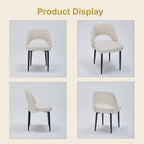 Modern Dining Chairs, Fabric Upholstered Accent Kitchen Chairs with Comfy Padded Seat & Sturdy Metal Legs, Side Farmhouse Chairs for Dining Room, Living Room, Restaurant (Beige, Set of 6)