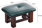 Footstool Ottoman - Small Rectangular Step Stool with Non-Slip Soft Padding for Living Room, Bedroom, Kitchen(Green,35X25X16.5cm)