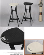 28 inch Black Bar Stool,Portable Stool for Adults Foldable Stools with Handle,Collapsible Heart-Shaped Folding Counter Height Stools Chair for Camping Kitchen,Loads 250 Lbs,1 Pack