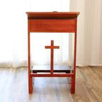 Prayer Bench Stool Table, Wooden Church Prayer Chair Padded Kneeler Shelf Folding Chair for Kneeling at Home