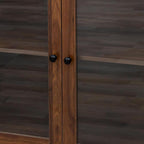 63" W Large Kitchen Hutch Cabinet,Freestanding Pantry Cabinets Storage Kitchen Cupboard with 4 Doors,4 Drawers and Microwave Shelf,Walnut