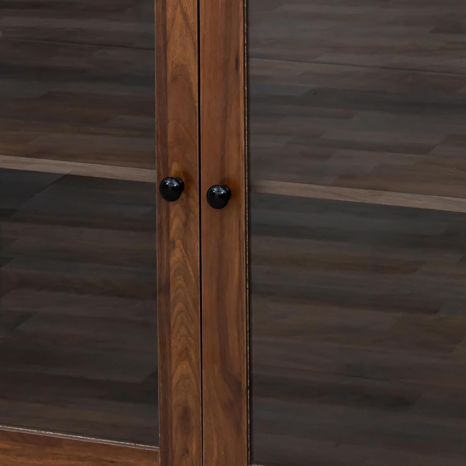 63" W Large Kitchen Hutch Cabinet,Freestanding Pantry Cabinets Storage Kitchen Cupboard with 4 Doors,4 Drawers and Microwave Shelf,Walnut