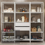 Madesa Kitchen Pantry Storage Rack with 2 Drawers and Open Shelves 74" L Multiuse Modular Cabinet for Kitchen Organization - White