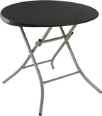 LIFETIME 33-Inch Round Folding Table, Black, Portable Indoor Outdoor Use