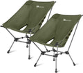 MOON LENCE Portable Camping Chair Plus, Larger & Roomier, Compact and Lightweight Still, Folding Chair for Backpacking & Hiking, 330Lbs Capacity (Moss Green-2pack)