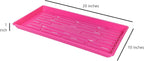 SUNPACK 10" x 20" Heavy Duty Shallow Plastic Seed Starting Tray, Magenta, 1" - Lined with Drainage Holes for Excess Water and Aeration, Ideal for Greenhouses or Indoor Gardening