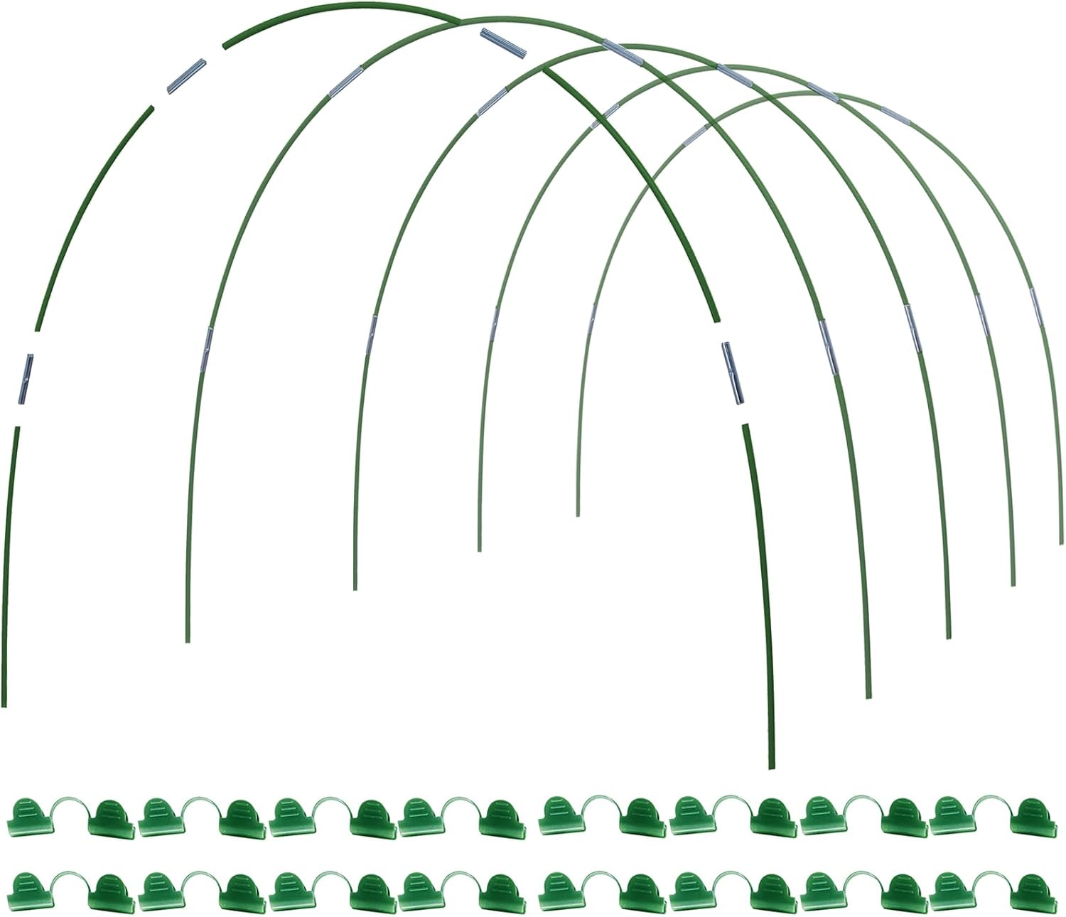 MAXPACE Greenhouse Hoops for DIY 2.7ft or Wider Grow Tunnel, Rust-Free Fiberglass Support Hoops Frame for Garden Fabric, Plant Support Garden Stakes, Gardening Supplies, 25pcs
