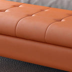 Modern Bedroom Bed Footstool Solid Wood Front Sofa Stool Storage Bedside Entryway(Beige White)