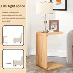 Small Side Table for Couch C-Shaped End Table Solid Wood Sofa Table Living Bedroom Item Placement Bedside Table