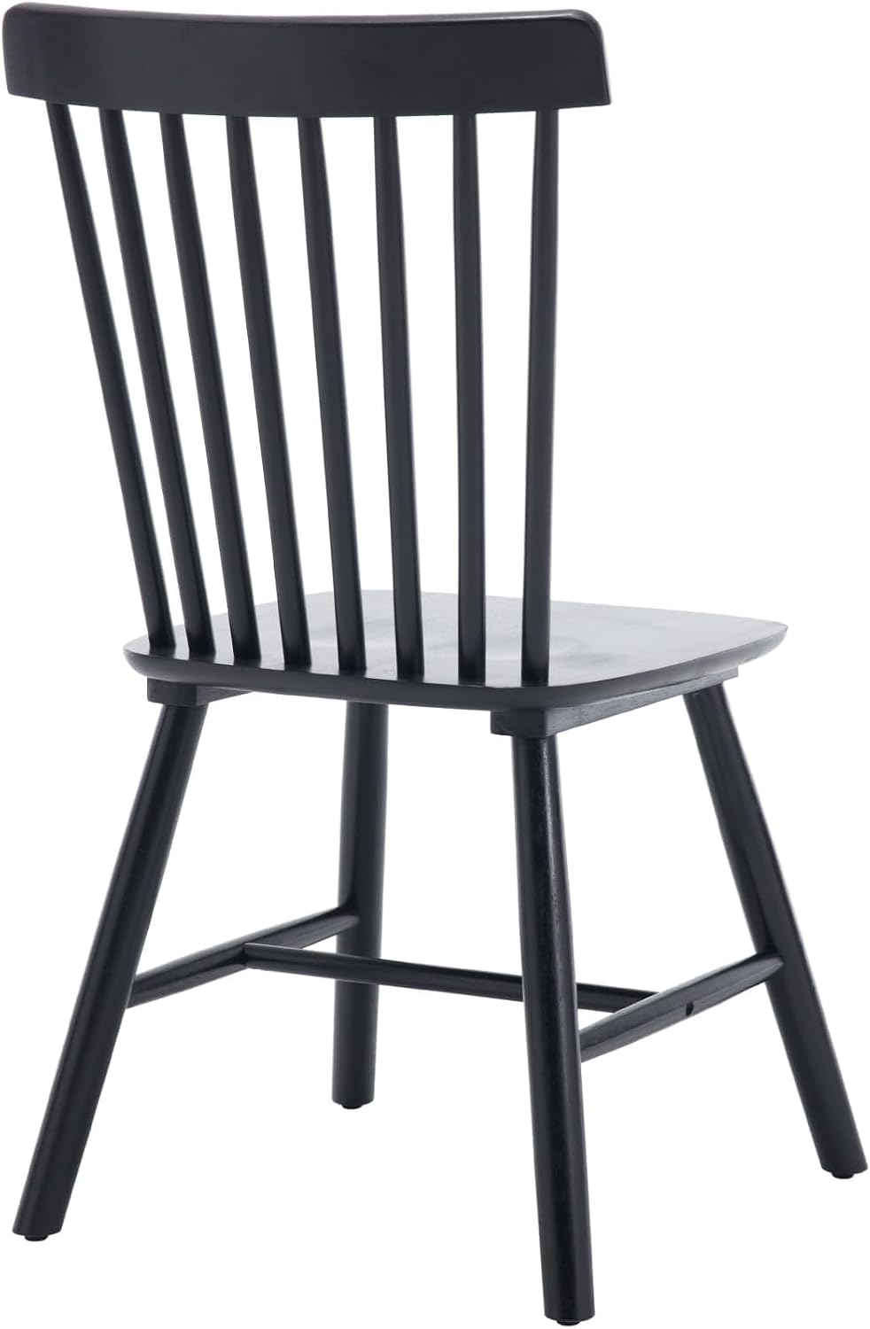 Kmax Dining Chairs Set of 4 Vintage Kitchen Chairs Windsor Chairs with Solid Wood Legs Farmhouse Country Style, Black
