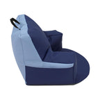 FDP SoftScape Relax-N-Read Bean Bag Chair with Supportive Back Rest, Storage Pockets and 1/2 inch Thick Foam Floor Pad, Portable Seating for Kids Age 2-6 years (2-Pack) - Navy/Powder Blue, 12367-NVPB