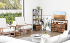Furologee Rustic Brown Industrial Style Nightstand with Drawer, 15.7" L x 15.7" W x 21.7" H