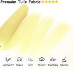 Tulle Fabric Rolls, 54 Inch by 10 Yards (30 ft) Tulle Ribbon for Wedding Party Decoration Sheer Fabric Spool Bolt, Ceiling Decor, Tutu Skirt, Christmas Gift Wrapping, Soft & Drape (Baby Maize)