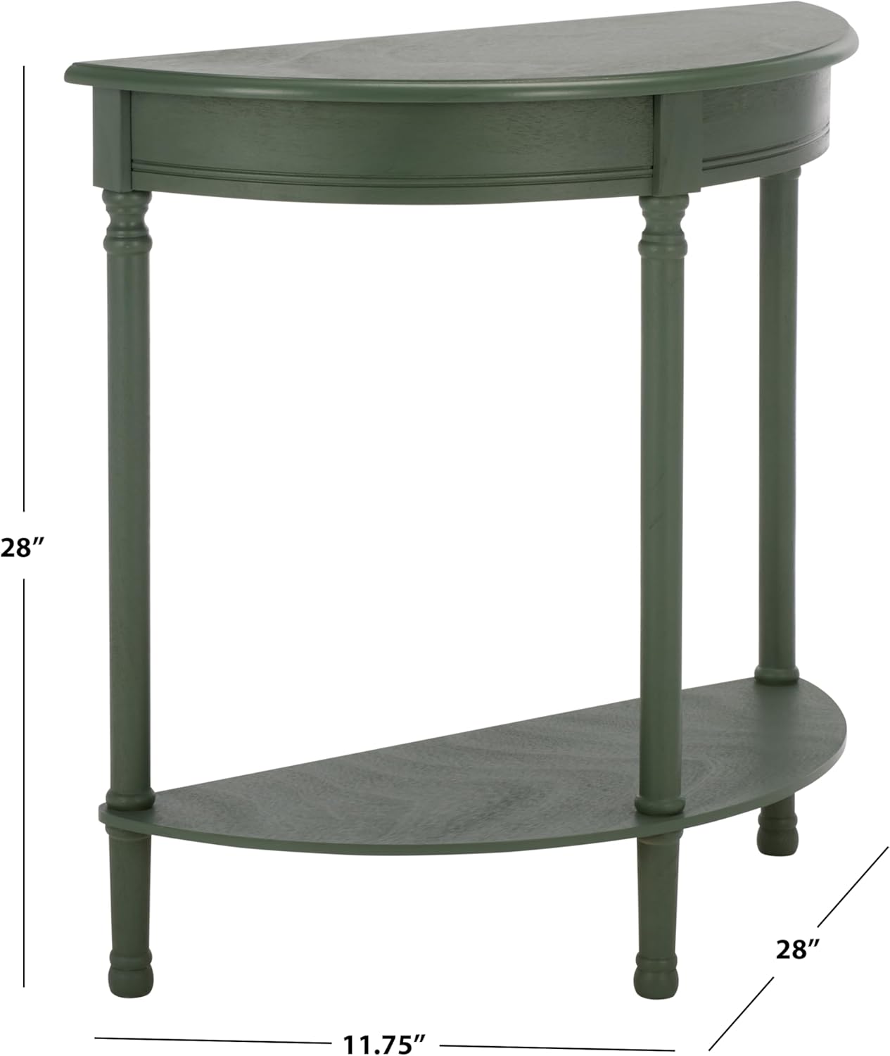 SAFAVIEH Furniture - Tinsley Half-Round Console Table - Dusty Green - Solid Wood - Farmhouse Demilune Design - Ideal for Entryway, Hallway, Living Room, 28" W x 11.75" D x 28" H (CNS5723G)