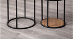 Contemporary Metal and Solid Wood Nesting Tables with Natural+Black | Space-saving nesting tables with natural and black finish