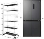 10in 6 Tier Slim Storage Cart with Wheels, Narrow Space Rolling Shelving Unit with Handle, Metal Wire Mobile Organizer Rack for Kitchen Bathroom Office Laundry