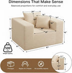 Sofa Chair Memory Foam Reading Couch with Pillow Floor Lounger No Assembly