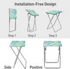 Garden 4 you Folding TV Tray Table,TV Dinner Table with Sturdy MDF Top,Eating Trays for Living Room with No Assembly Required, 2PCS (Sea Blue)