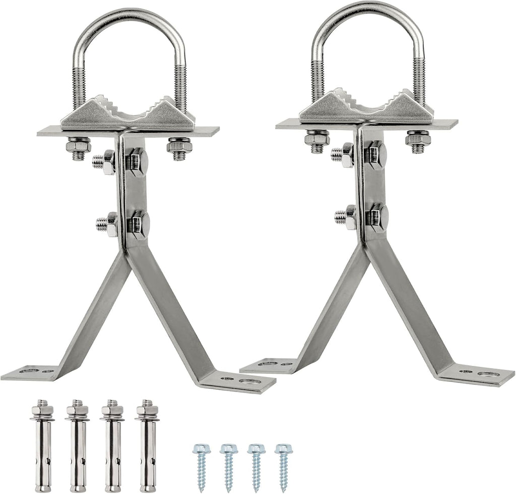 XRDS-RF Antenna Wall Mount 6 Inch Heavy-Duty Stand Off Wall Mast Mount Windproof Mounting Bracket for TV Mast (2-Leg + 2-Leg)