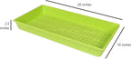 SUNPACK 10" x 20" Heavy Duty Mesh Plastic Seed Starting Tray, Lime Green, 2.3" (Pack of 10) - Ensures Water Drainage and Aeration, Perfect for Greenhouses or Indoor Gardening