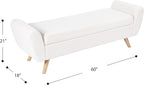 HomePop 60" Modern Storage Bench with Wood Legs - Sherpa Cream