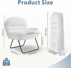 DUMOS Comfy Saucer Chair, Small Foldable Floor Chair, PU Leather | Adjustable Back Support, Bedroom, Living Room, Dorm Gaming, Small Spaces Apartment, Adults, Creamy White