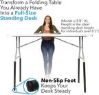 Lift Your Table® Folding Table Risers - Standing Desk Kit: XL Height - Made in the USA, Heavy Duty, Sturdy, Portable, Easy-to-Use Extensions Raise Bent Leg Folding Tables (Set of 4)