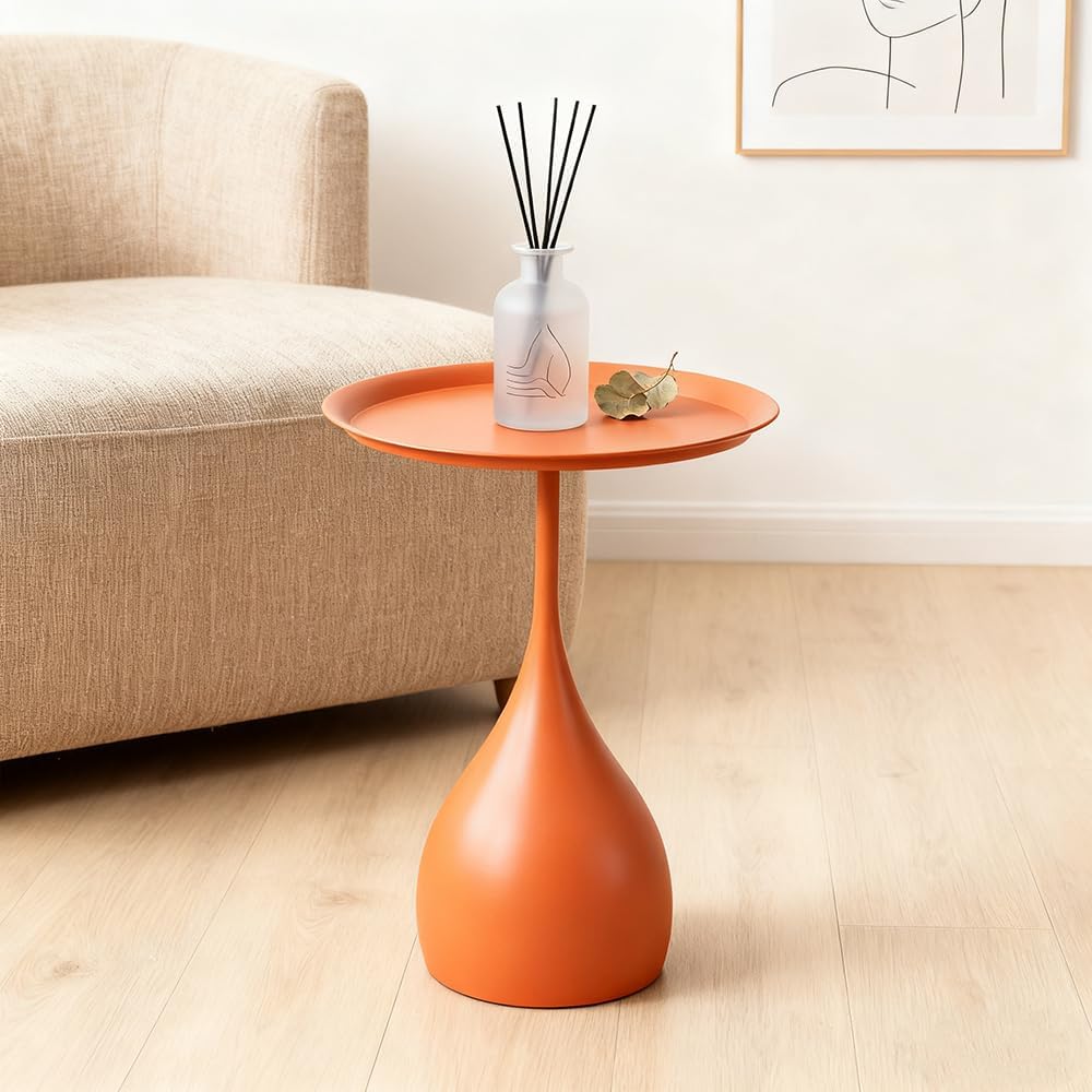 Boho Side Table End Coffee Tables, Unique Aesthetics Minimalist Accent Tables, Multifunction Round Metal Side Tables for Living Room Bedroom Sofa Balcony Couch Patio Yard Garden Indoor & Outdoor