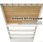 70.1" Tall Behind-The-Door Bookshelf - Open-Shelf Wooden Floor Bookcase with Perforated Board | 4/6/8 Inch, Multi-Purpose Display Storage Organizer White-Wood 31.5×4×70.1"