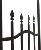 Steel Garden Arch with Gate, 6'8" High x 4'11" Wide, Garden Arbor for Various Climbing Plant, Outdoor Garden Lawn Backyard