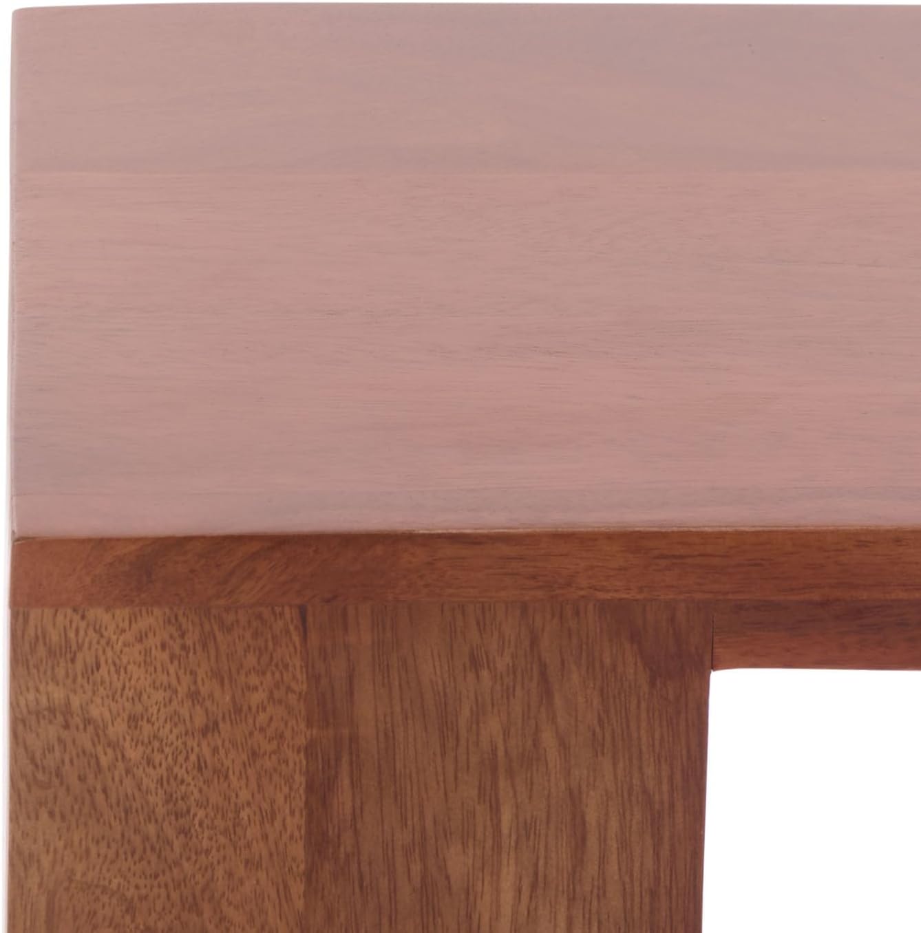 SAFAVIEH Home Collection - Catina Accent Table with Square Top & Walnut Brown Solid Wood Base, Modern Sculptural Side Table, Fully Assembled (ACC3225A)