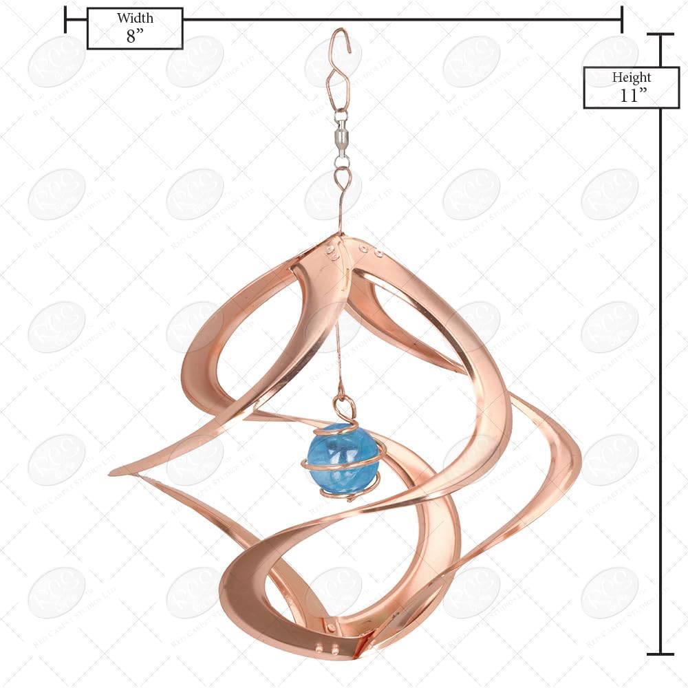Red Carpet Studios The Original Helix Cosmix Wind Spinner, 11-Inch, Blue Glass Planet