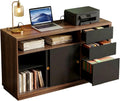 ModernMate 60" File Cabinet with 3 Drawer, Large Storage Sideboard, Filing Cabinet with Built-in Outlet and Adjustable Shelf for Living Room Study Home Office, 15.4" D x 60.2" W x 31.5" H