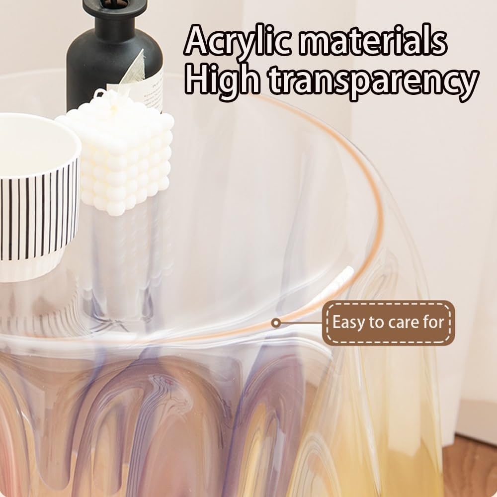 Acrylic Side Table and Nightstand, Clear Coffee Table, End Table,Transparent Home Decoration, Suitable for Living Rooms, Bedrooms, Small Spaces(19.7 * 22.8in)