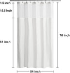 N&Y HOME Stall Waffle Shower Curtain with Snap-in Fabric Liner & Hooks Set - 54" x 78" Shower Stall Size, Hotel Style & Mesh Top Window, Machine Washable - 54x78, White