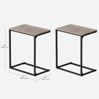VASAGLE Set of 2 C Shape End Tables, Small Coffee Tables for Couch Or Sofa, Industrial Side Tables in Living Room, Bedroom, 13.8 x 21.7 x 26 Inches, Greige and Classic Black UZH2504036