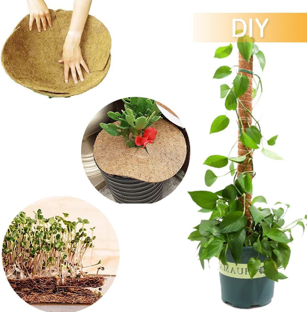 Coco Liner Roll, Yarrdfir 12x120 inch Natural Coconut Liners for Planter Flower Basket, Reptile Carpet, Natural Coconut Fiber mat, Garden Decoration, Animal pet pad