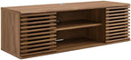 Modway Render 46" Mid-Century Modern Wall Mount Media Console TV Stand, 46 Inch, Walnut