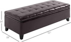 Versatile Storage Ottoman with Upholstered Soft-Touch Fabric Top and Sturdy Wood Frame for Living Room or Bedroom Use